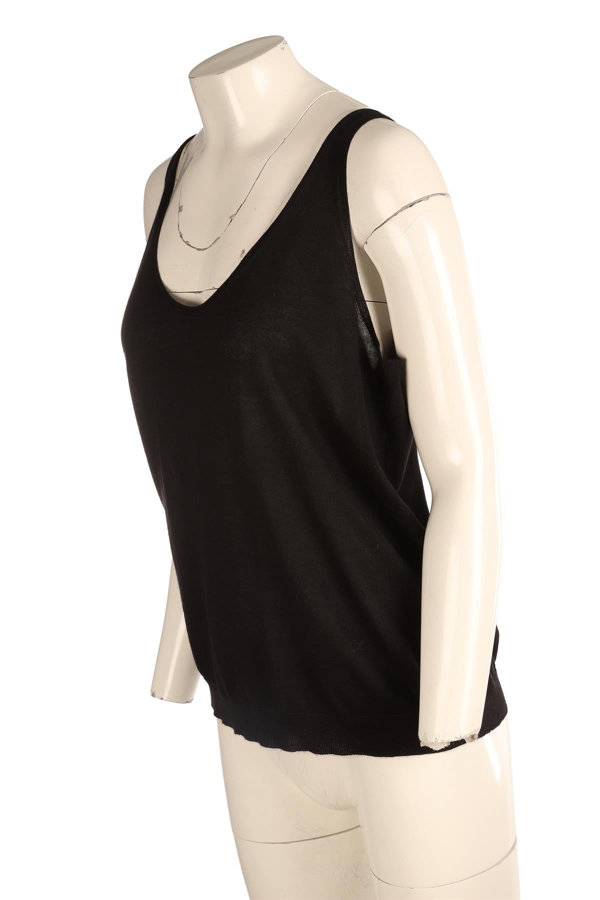 BOTTEGA VENETA BLACK CASHMERE TOP IT 42 UK 10