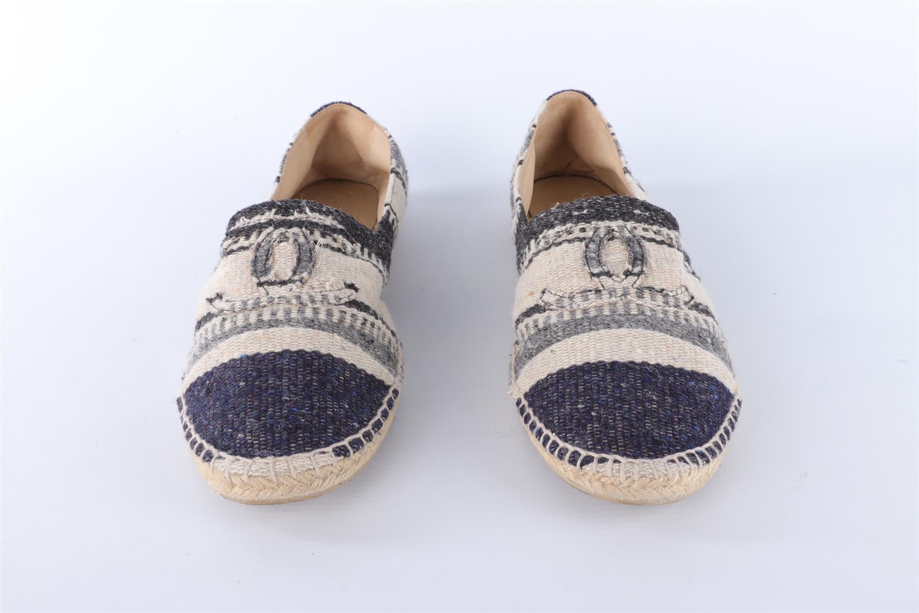CHANEL NAVY MEN'S WOVEN ESPADRILLES EU 43 UK 9 US 10
