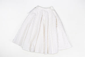LOUIS VUITTON WHITE COTTON MIDI SKIRT FR 34 UK 6