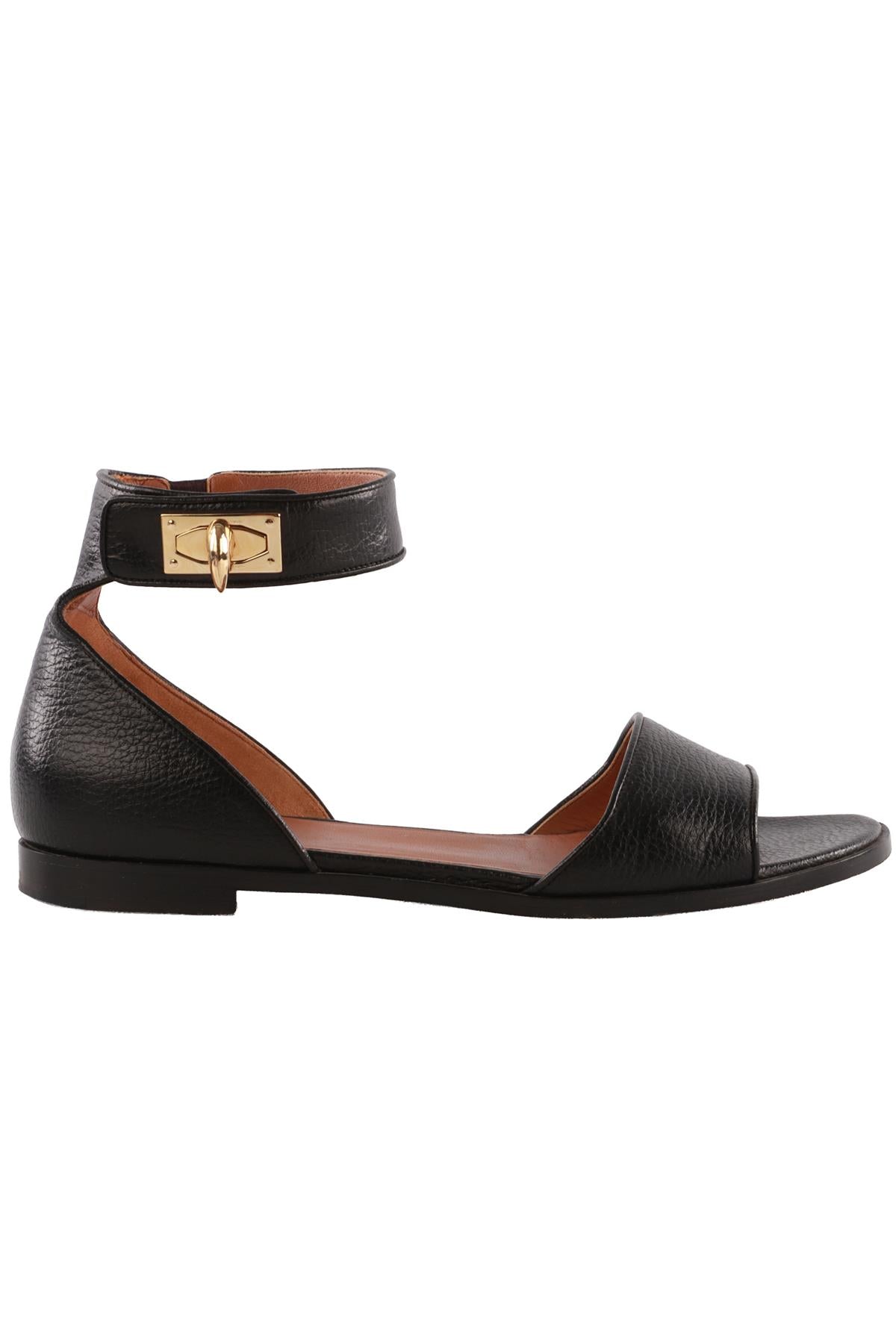 GIVENCHY BLACK LEATHER SANDALS EU 39 UK 6 US 9