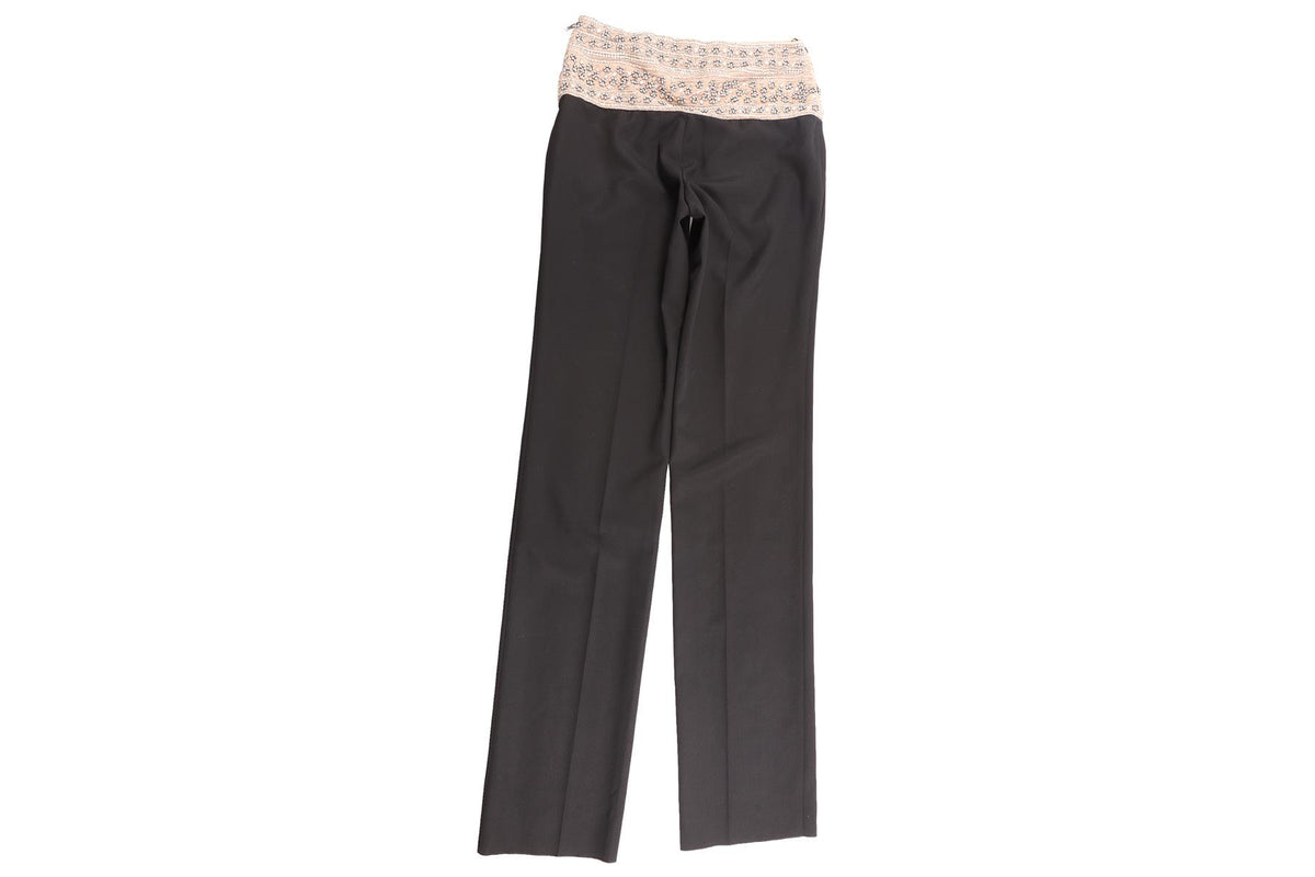 STELLA MCCARTNEY BLACK WOOL STRAIGHT LEG PANTS IT 36 UK 4