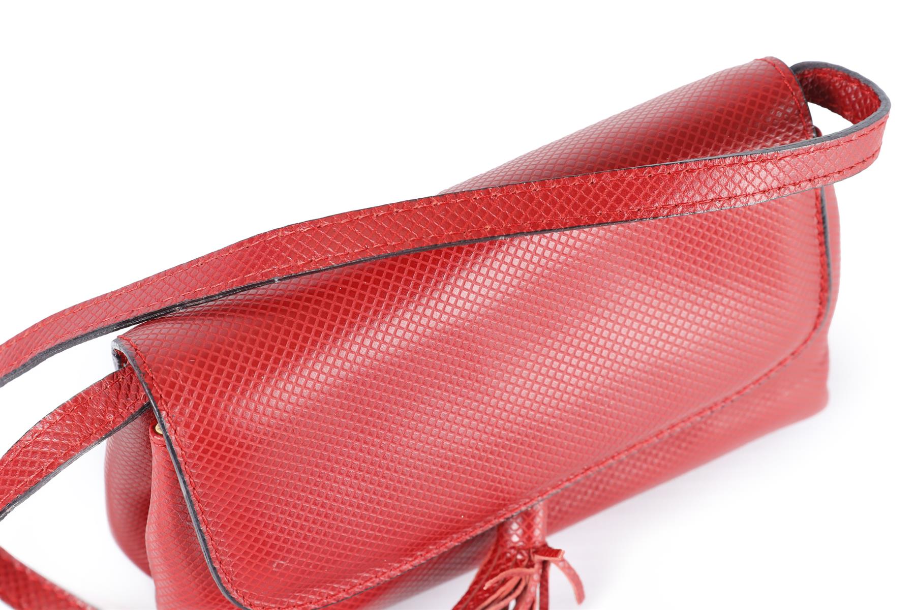 BOTTEGA VENETA RED LEATHER SHOULDER BAG