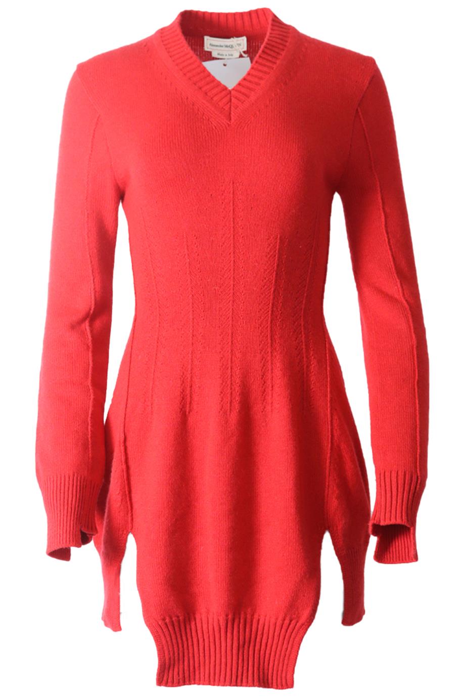 ALEXANDER MCQUEEN CASHMERE MINI DRESS SMALL