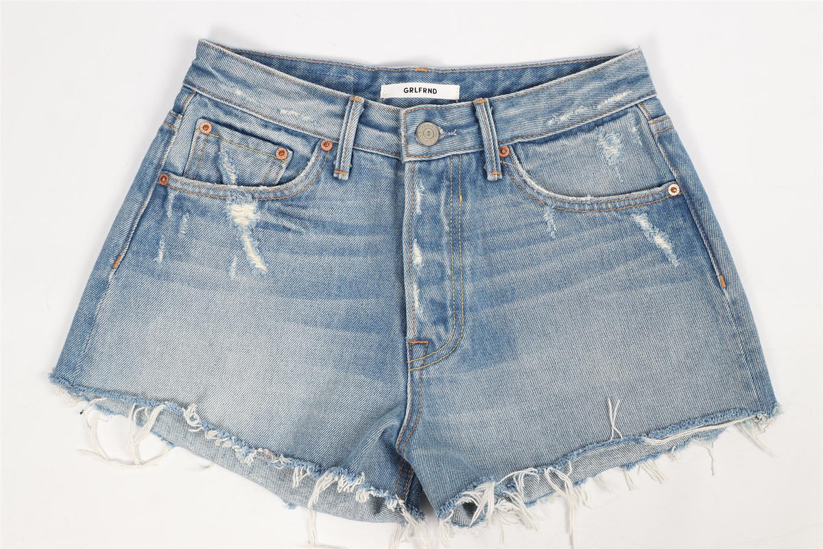 GRLFRND HIGH RISE DENIM SHORTS W24 UK 6
