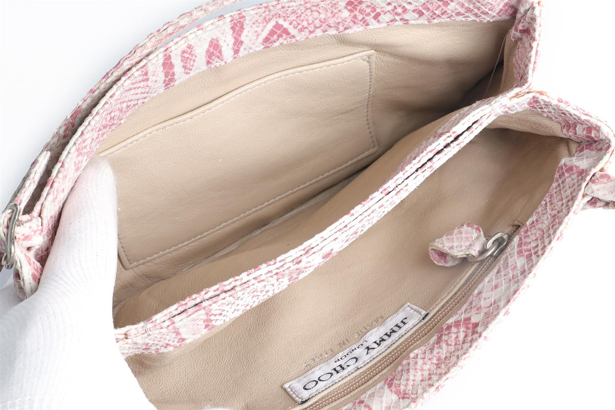 JIMMY CHOO PINK NUBUCK CLUTCH