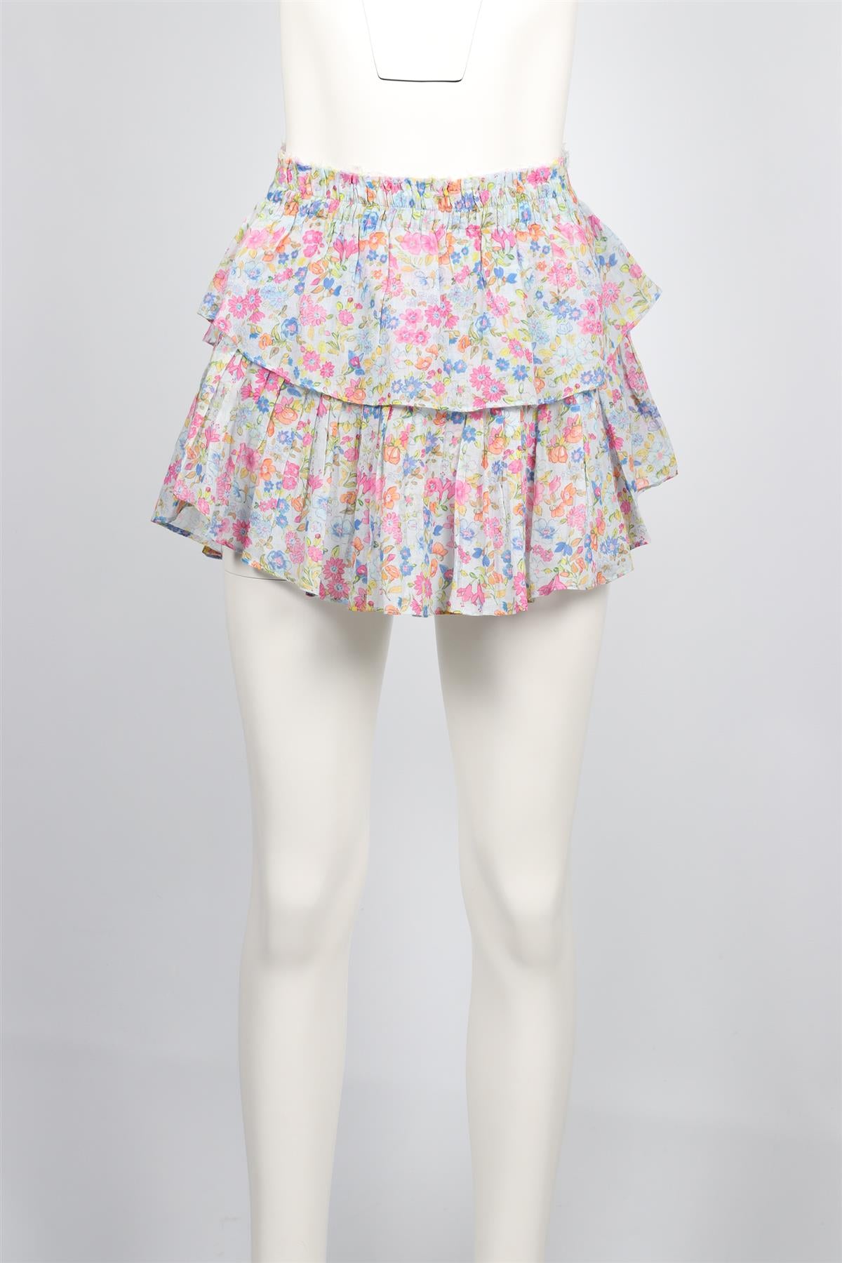LOVESHACKFANCY BLUE COTTON MINI SKIRT XSMALL
