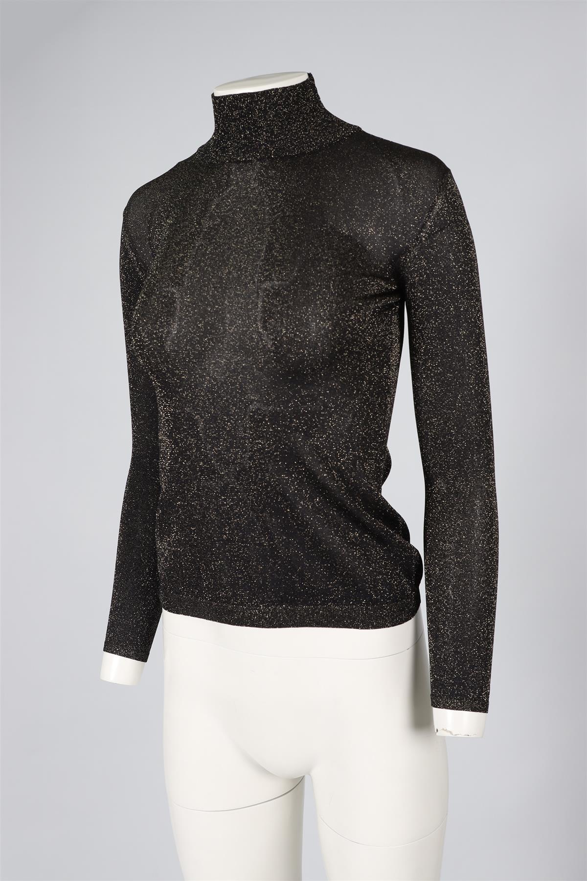 CHRISTIAN DIOR GOLD AND BLACK KNIT SWEATER SMALL