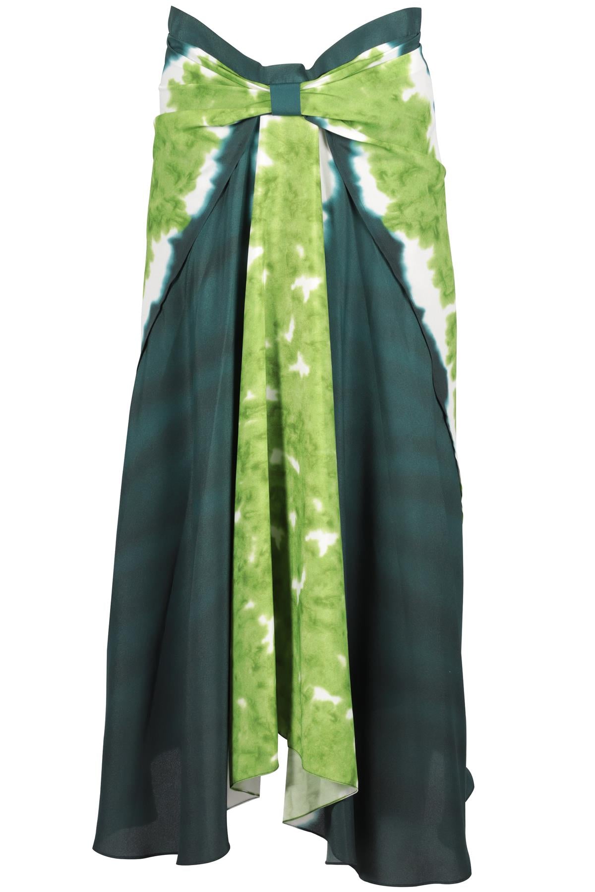 ALTUZARRA GREEN SILK MIDI SKIRT IT 42 UK 10