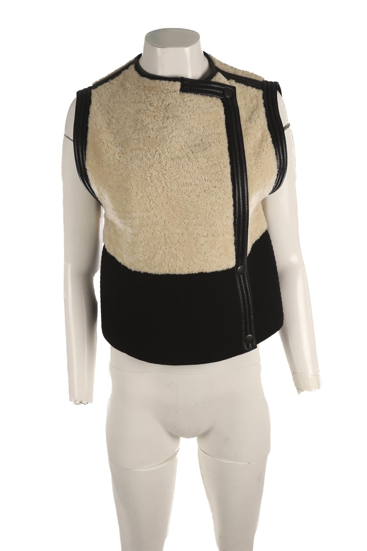 CHLOÉ CREAM SHEARLING GILET FR 34 UK 6