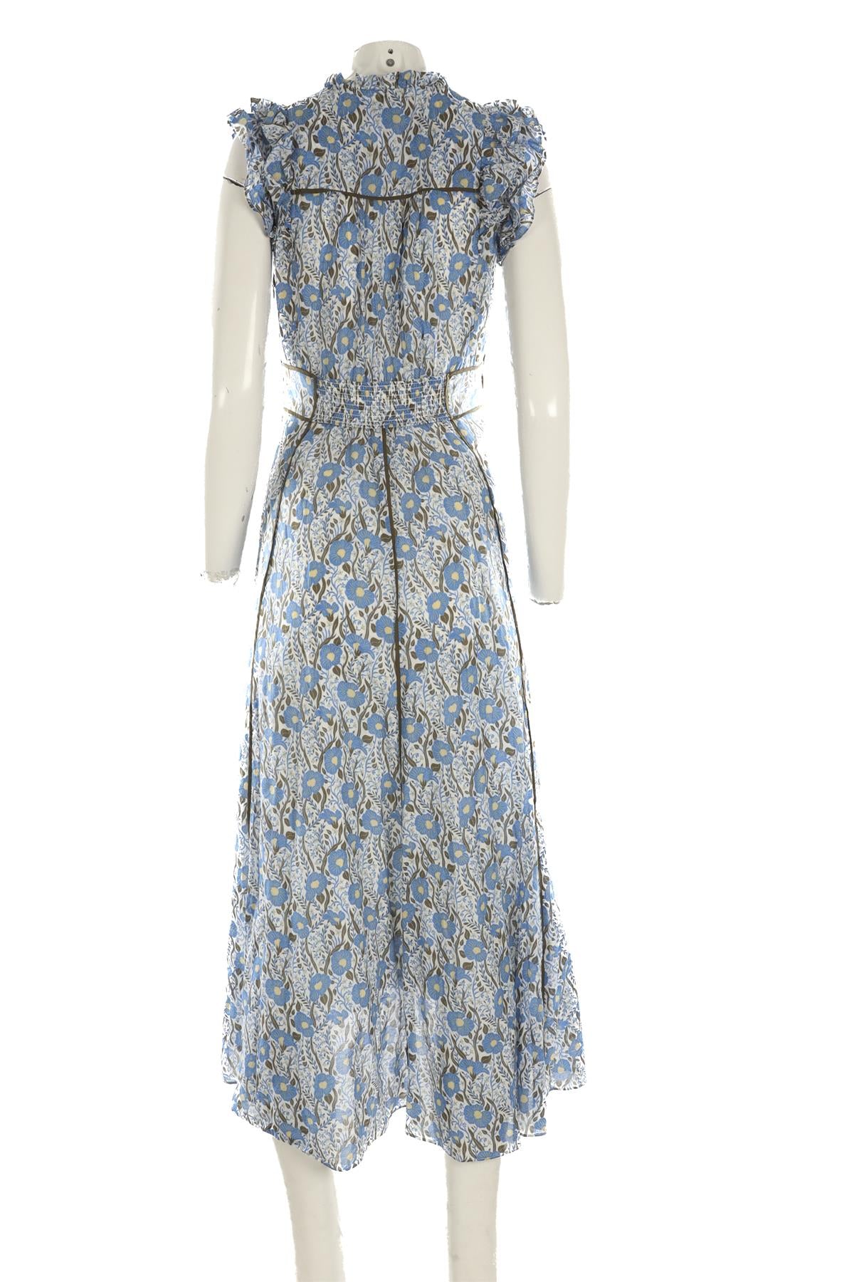ME+EM BLUE COTTON MAXI DRESS UK 8