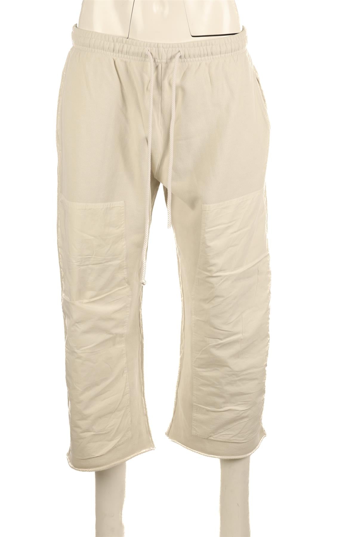 LESET ECRU COTTON WIDE LEG PANTS SMALL