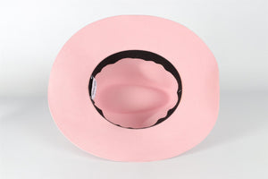 MAISON MICHEL PINK FELT FEDORA HAT LARGE