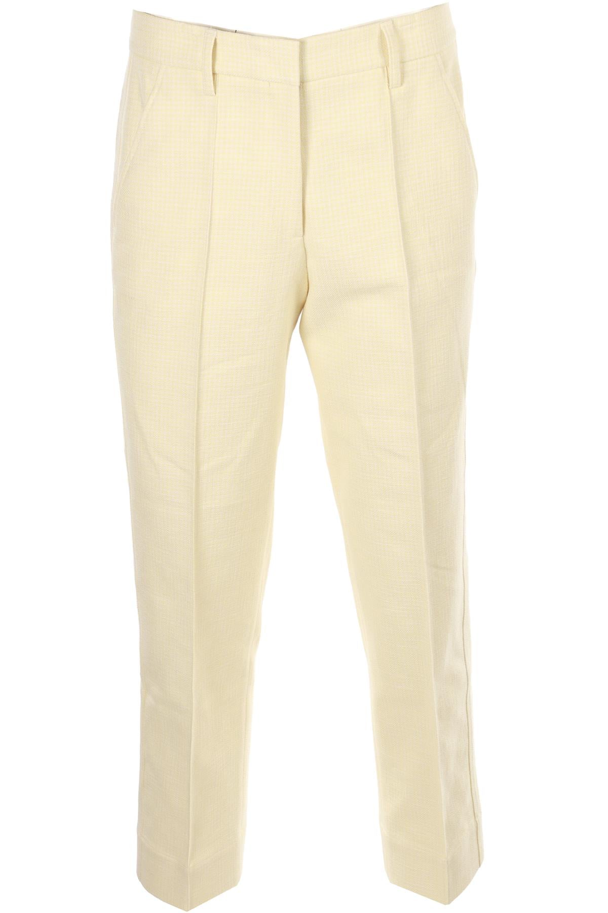 YELLOW WOVEN STRAIGHT LEG PANTS