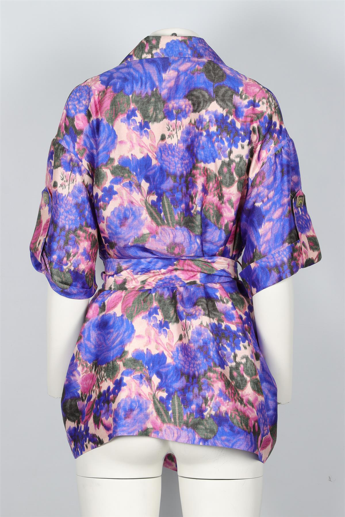 ZIMMERMANN PURPLE SILK SHIRT UK 8