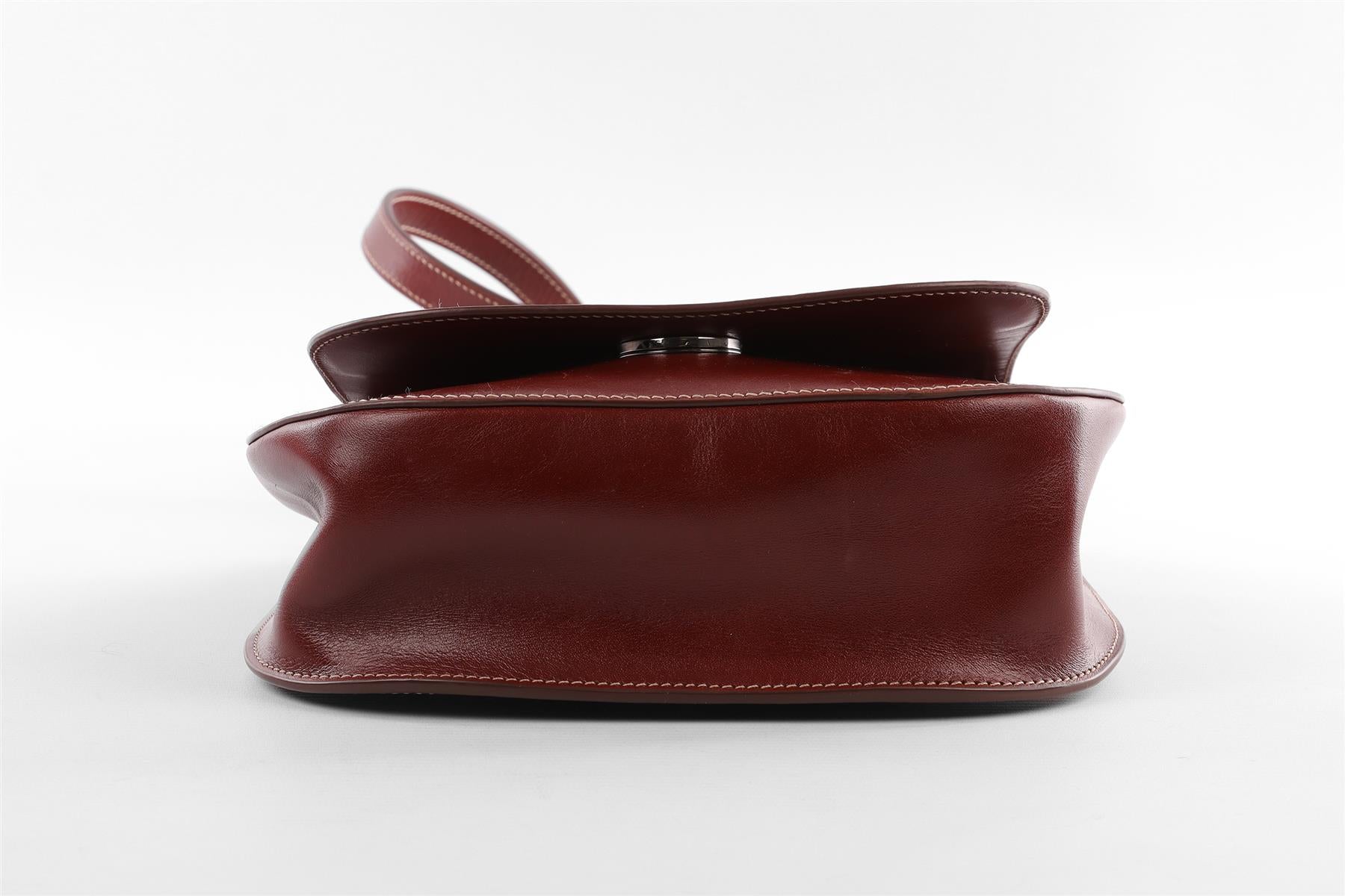 THE ROW BROWN HUNTING 9 LEATHER SHOULDER BAG