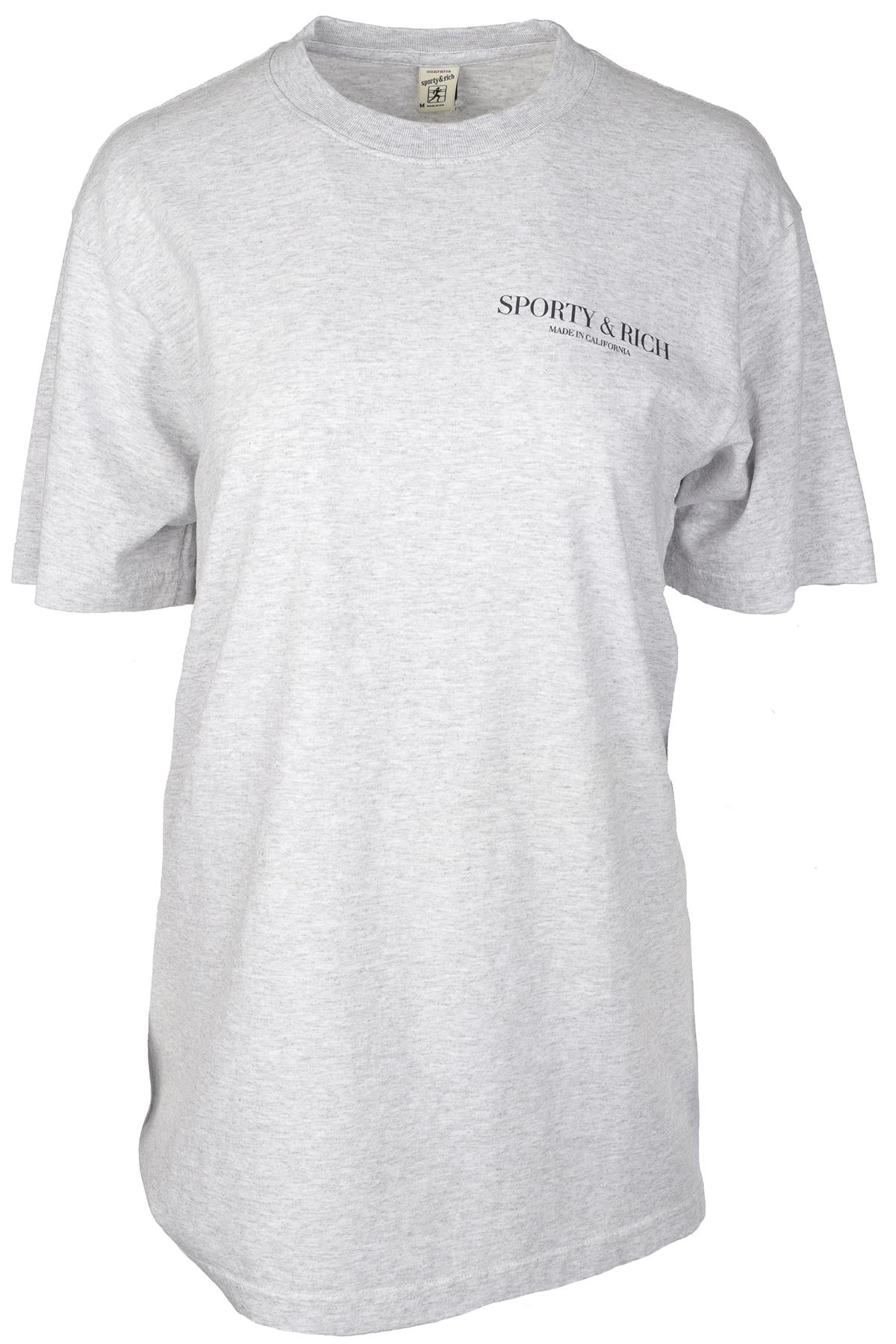 SPORTY & RICH GREY COTTON T-SHIRT MEDIUM