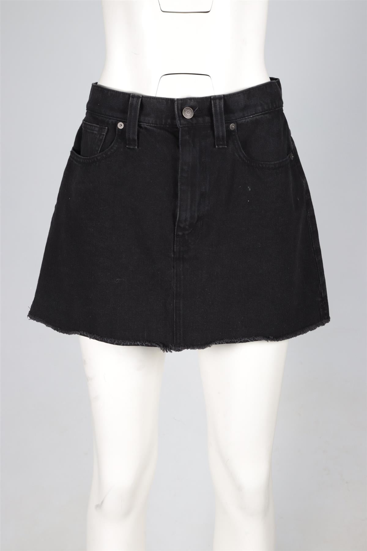 MADEWELL BLACK DENIM MINI SKIRT W30 UK 12
