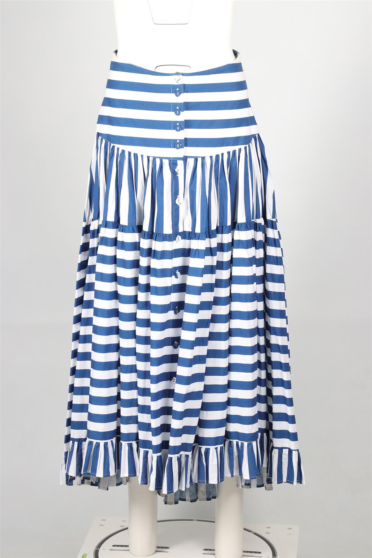 ALEXANDRA MIRO BLUE COTTON MAXI SKIRT SMALL