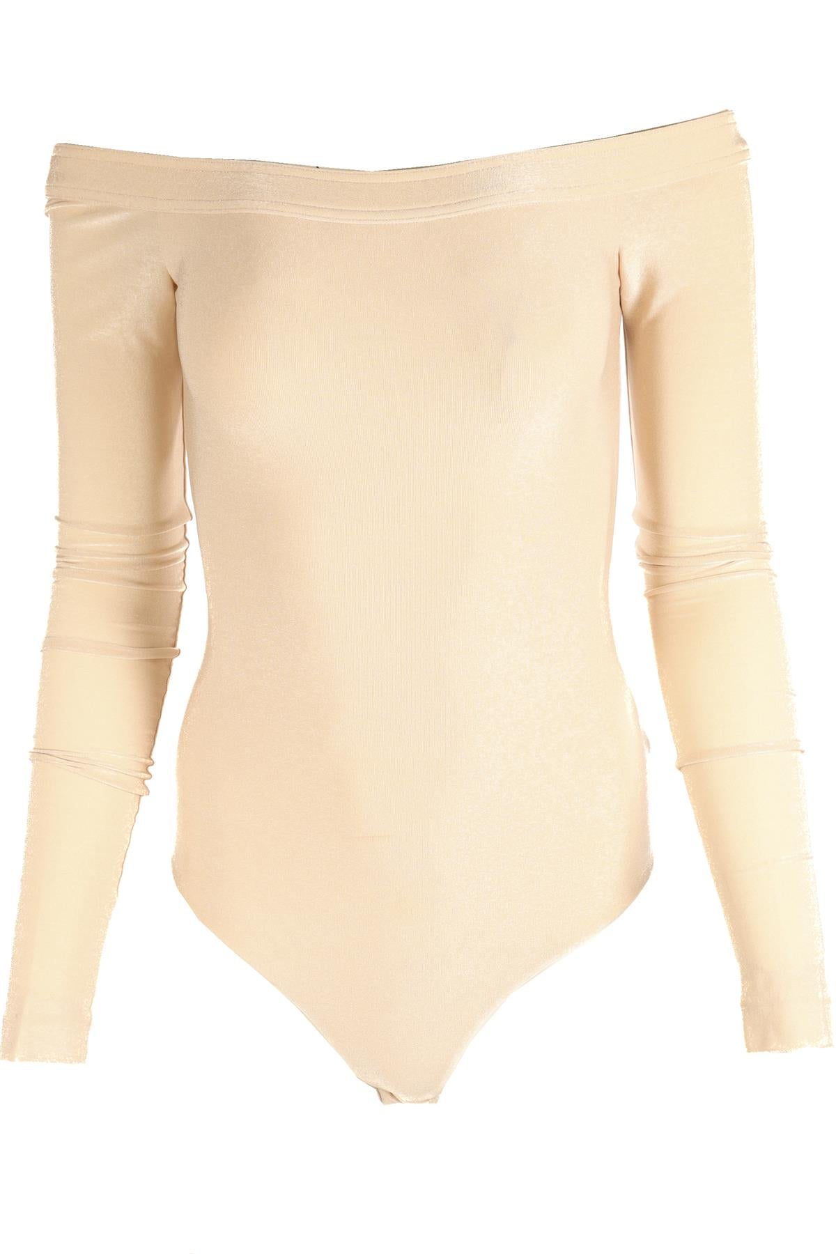 KHAITE BEIGE JERSEY BODYSUIT SMALL