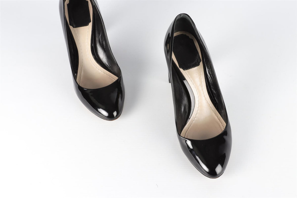 CHRISTIAN DIOR BLACK PATENT LEATHER PUMPS EU 36.5 UK 3.5 US 6.5