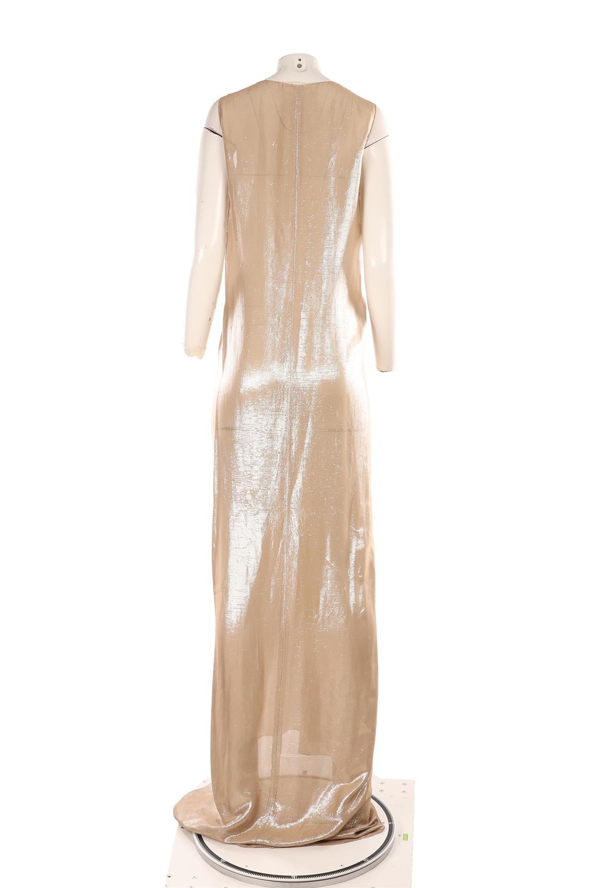 LANVIN GOLD 2007 SILK GOWN FR 40 UK 12