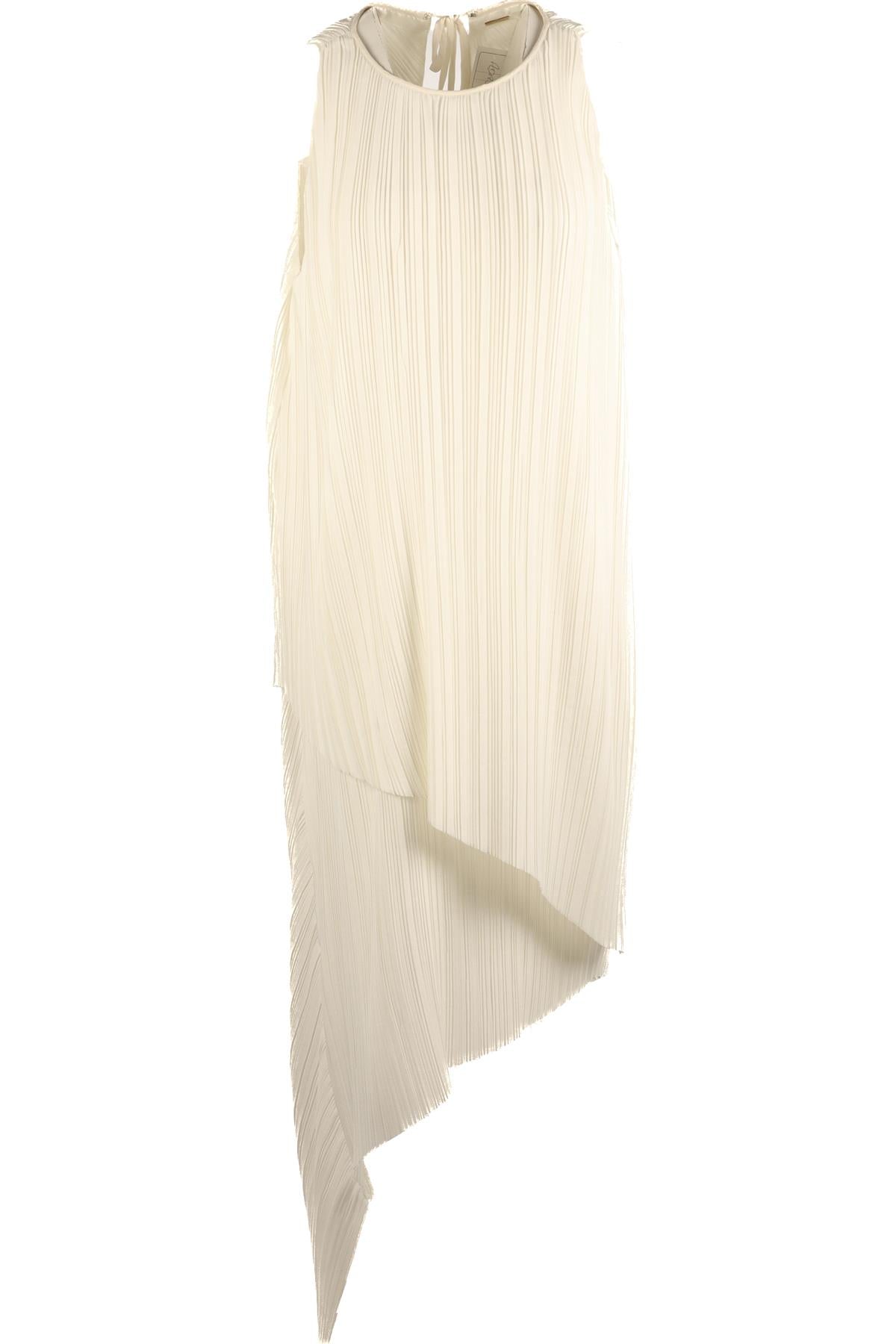 ADAM LIPPES IVORY PLISSE MIDI DRESS UK 6