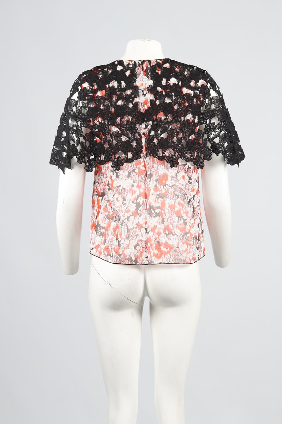 GIAMBATISTA VALLI CROCHET AND SILK TOP XXSMALL