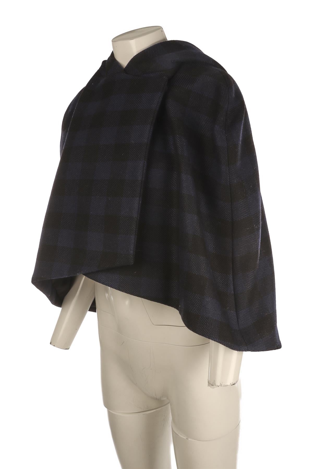 CHRISTIAN DIOR NAVY WOOL CAPE UK 18