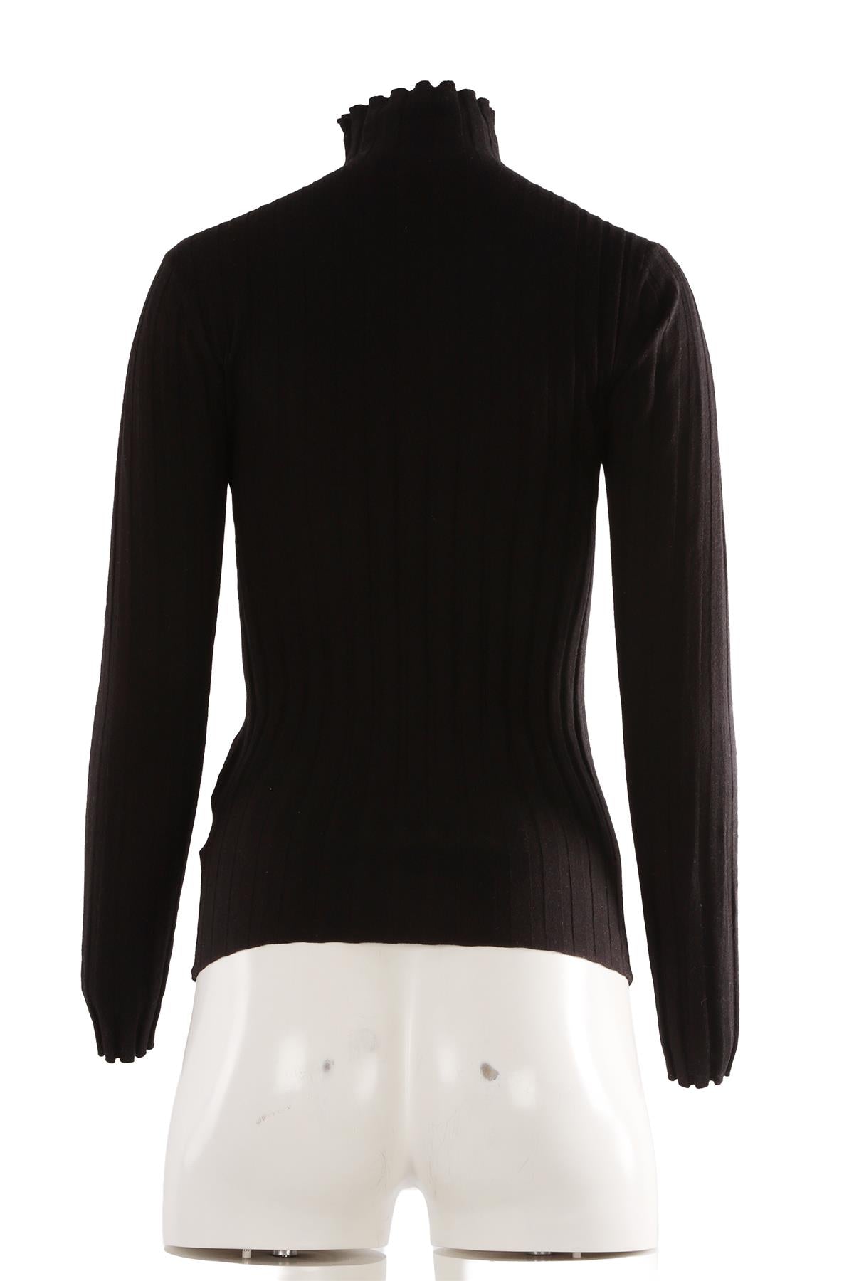 BLACK WOOL TOP