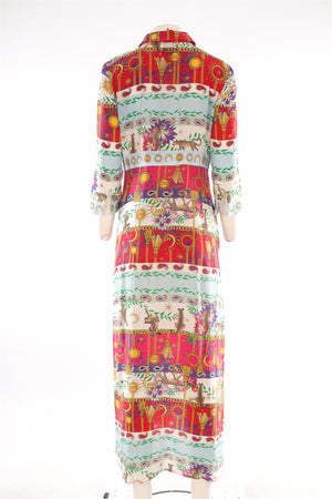 HAYLEY MENZIES MULTI SILK MAXI DRESS MEDIUM