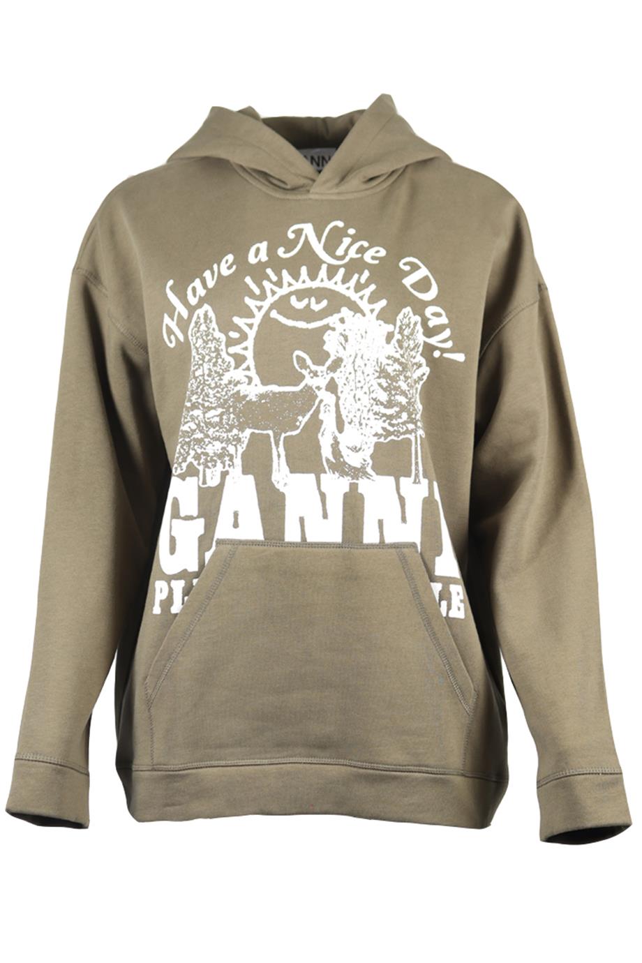 GANNI COTTON HOODIE SMALL-MEDIUM