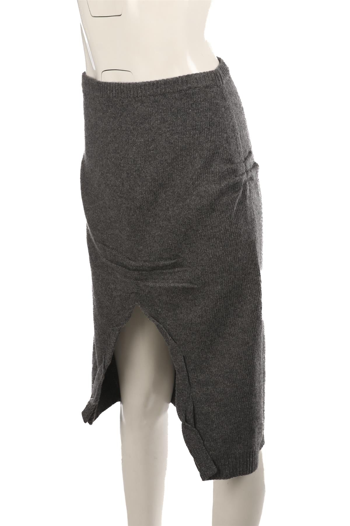 PRADA GREY WOOL MIDI SKIRT IT 42 UK 10