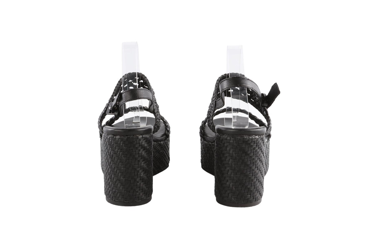 ROBERT CLERGERIE BLACK LEATHER PLATFORM SANDALS EU 40 UK 7 US 10
