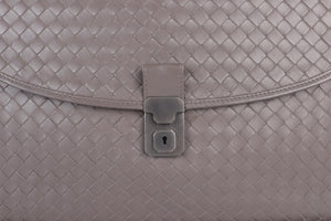 BOTTEGA VENETA GREY INTRECCIATO LEATHER BRIEFCASE