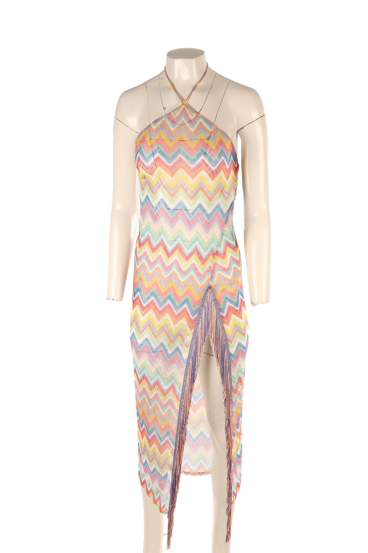 MISSONI MULTI CROCHET MAXI DRESS IT 38 UK 6