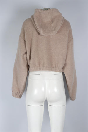 PRADA BEIGE 2023 CASHMERE HOODIE SMALL