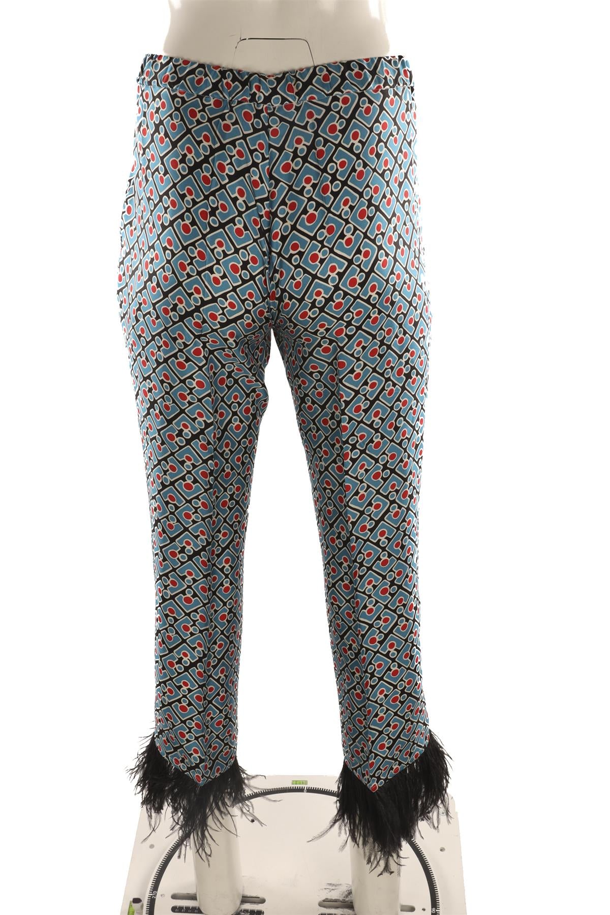LA DOUBLE J MULTI SILK STRAIGHT LEG PANTS XSMALL