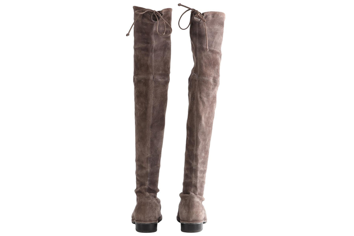 STUART WEITZMAN GREY LOWLAND SUEDE OVER THE KNEE BOOTS US 8.5 UK 5.5 EU 38.5