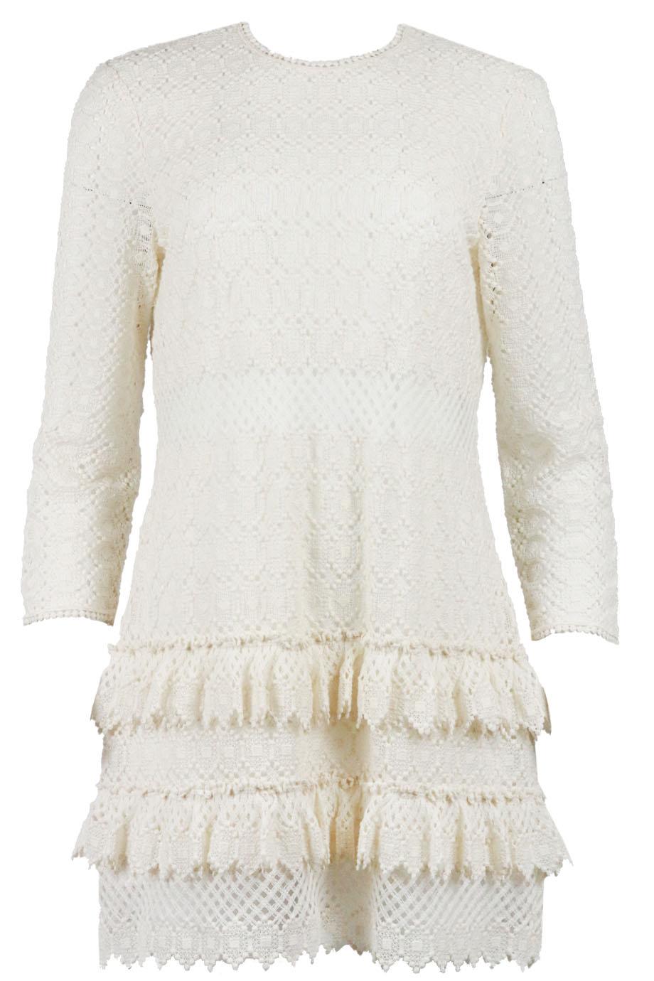 PHILOSOPHY DI LORENZO SERAFINI CROCHETED LACE MINI DRESS IT 46 UK 14
