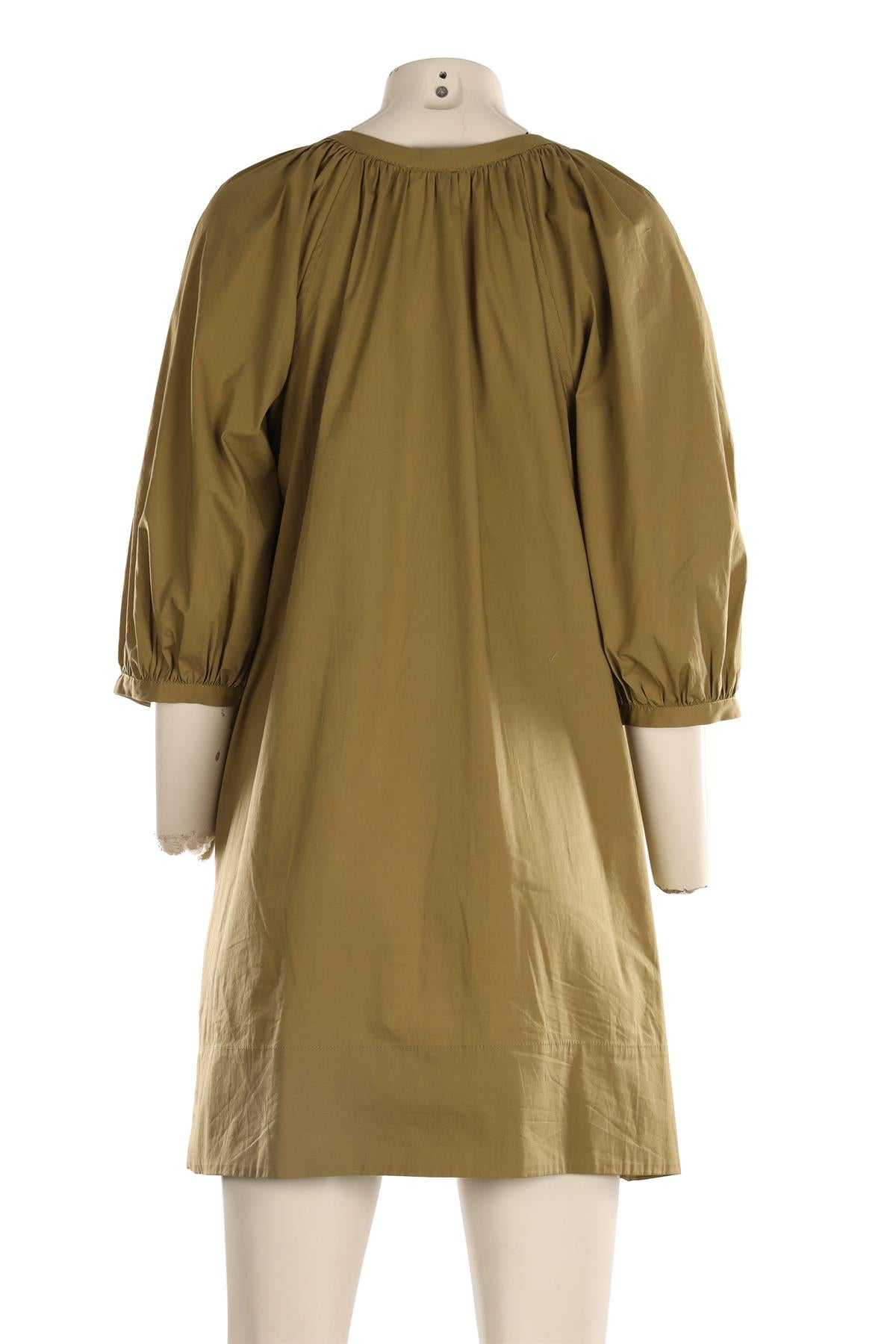 STAUD GREEN COTTON MINI DRESS XLARGE