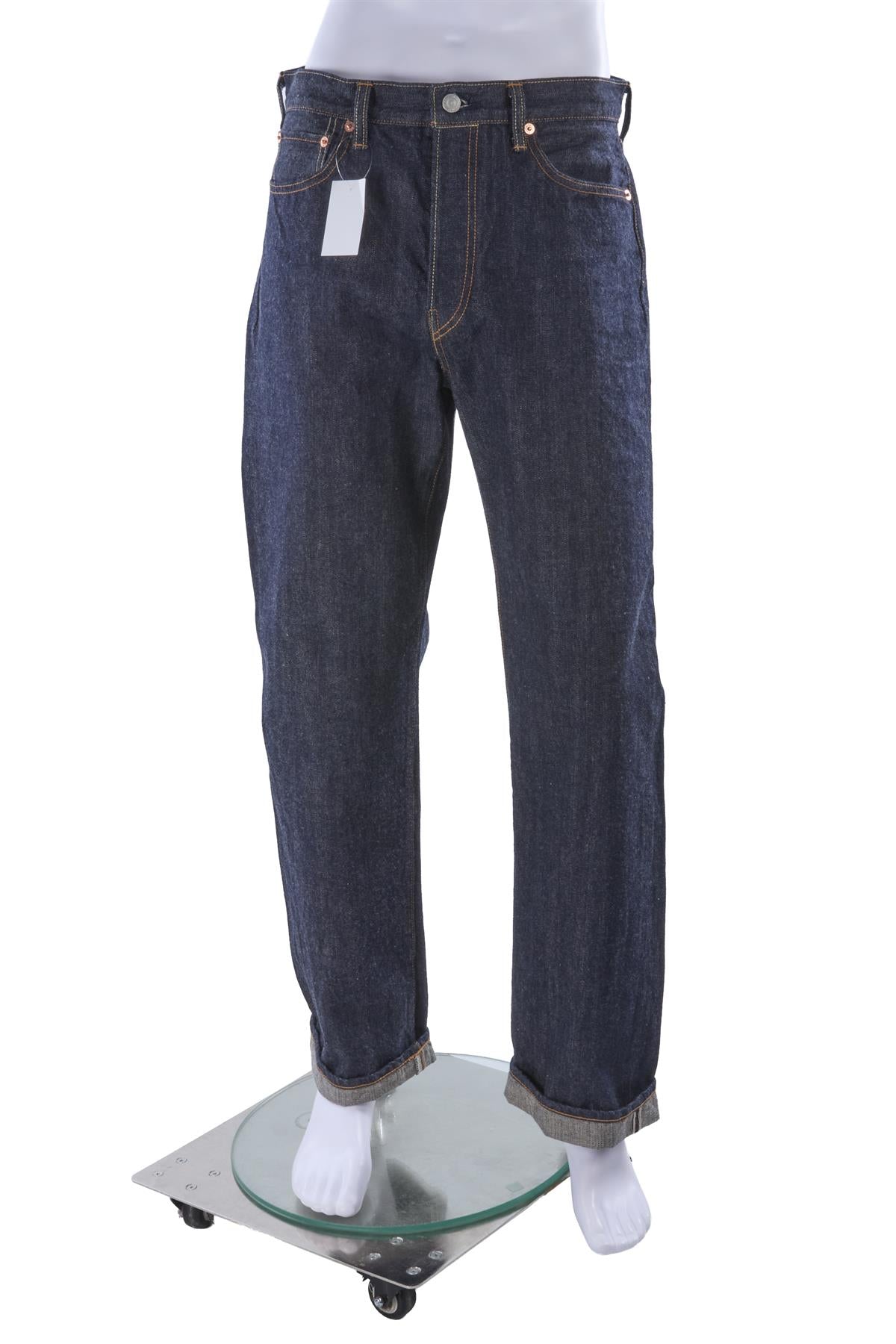 NAVY MEN'S HIGH RISE STRAIGHT LEG JEANS