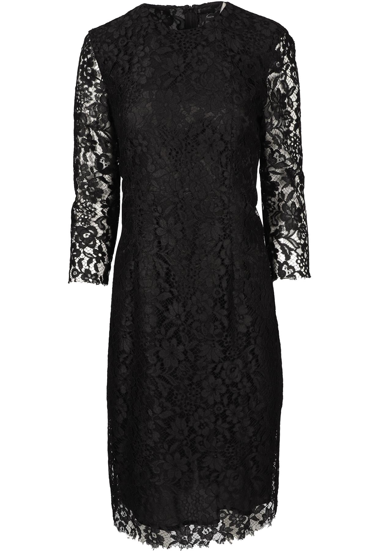 JOSEPH BLACK LACE MIDI DRESS IT 48 UK 16