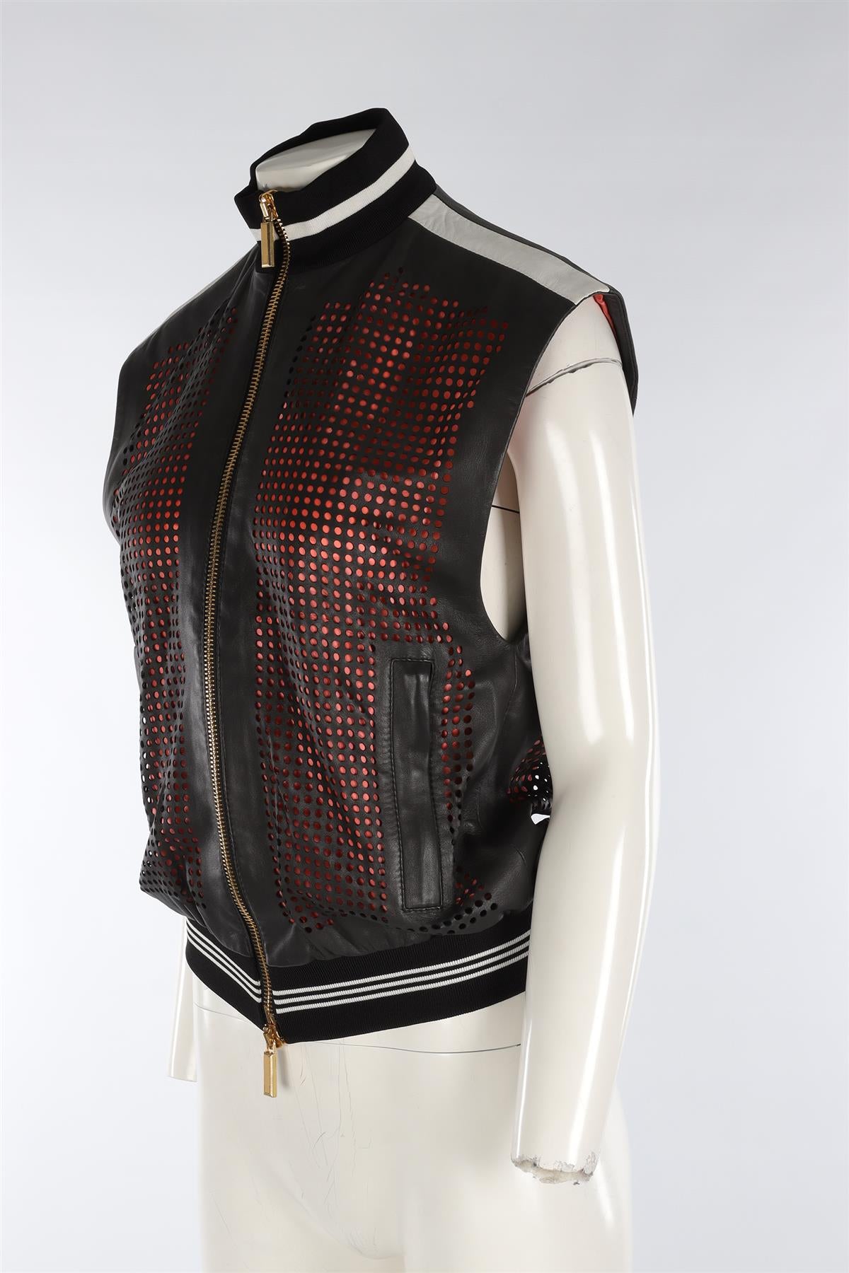 EMANUEL UNGARO MULTI LEATHER GILET IT 40 UK 8