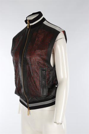 EMANUEL UNGARO MULTI LEATHER GILET IT 40 UK 8
