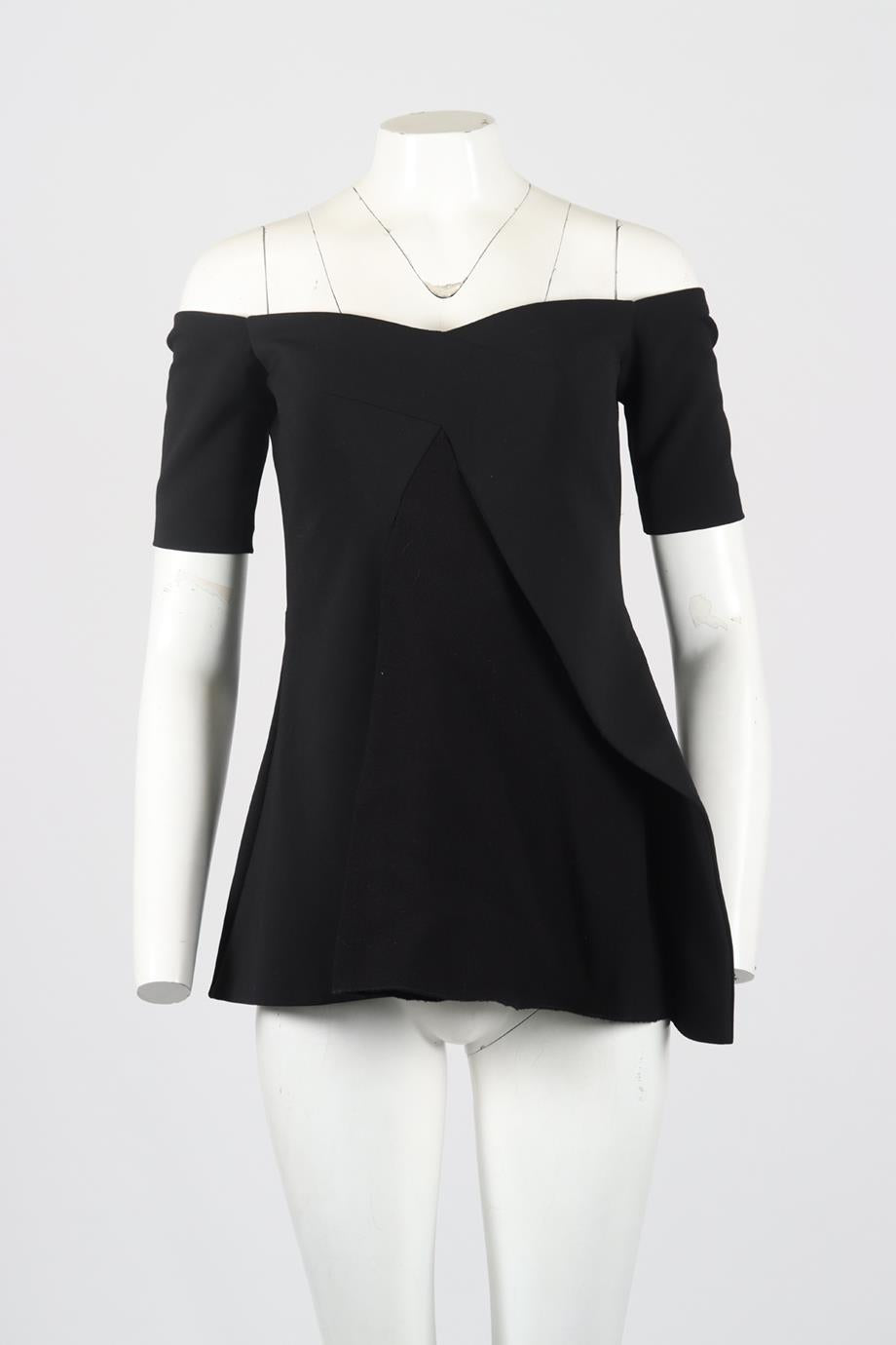 STELLA MCCARTNEY OFF THE SHOULDER WOOL BLEND TOP IT 42 UK 10