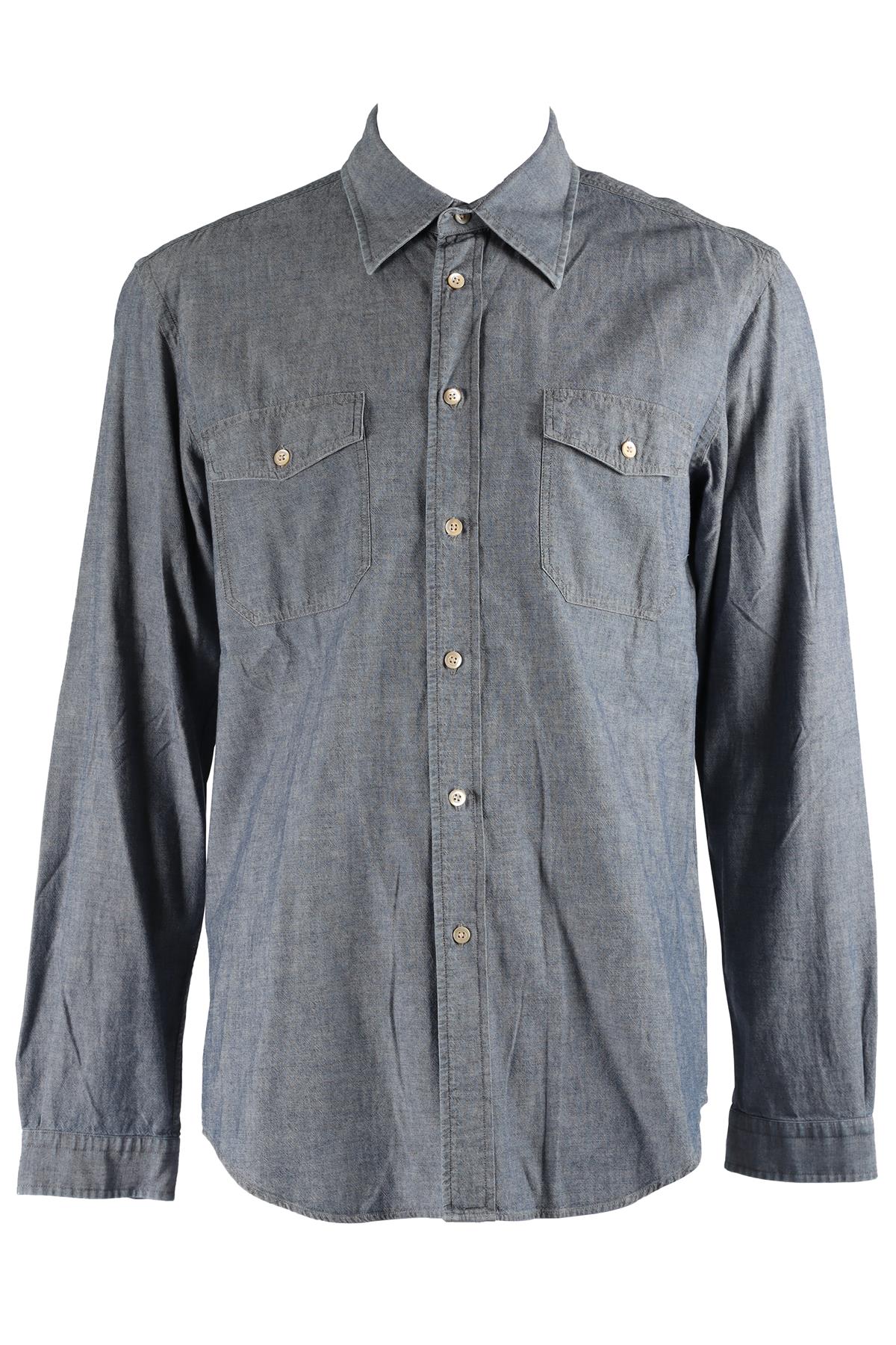 BOGLIOLI BLUE MEN'S COTTON SHIRT EU 42