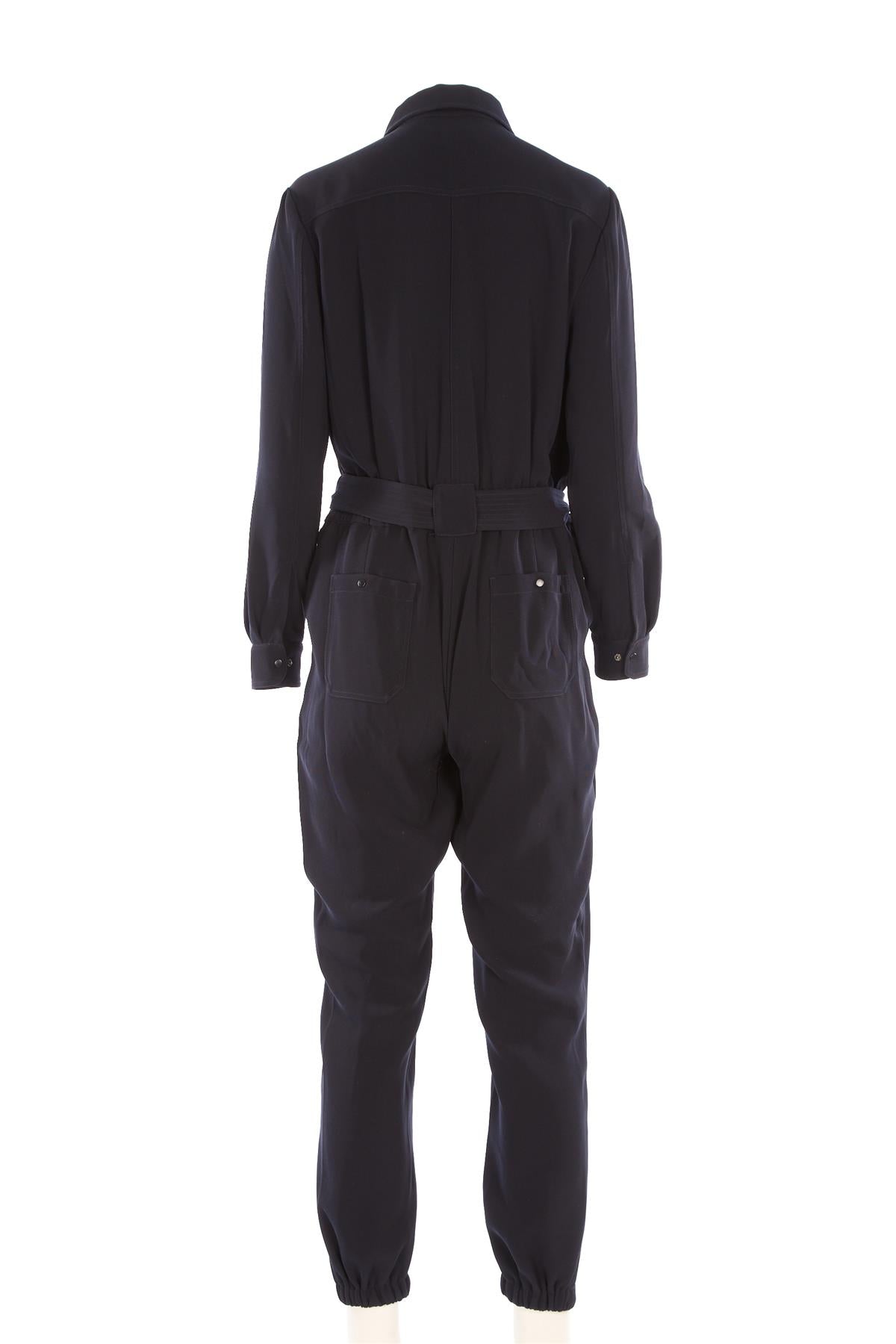 ME+EM BLACK WOVEN JUMPSUIT UK 12