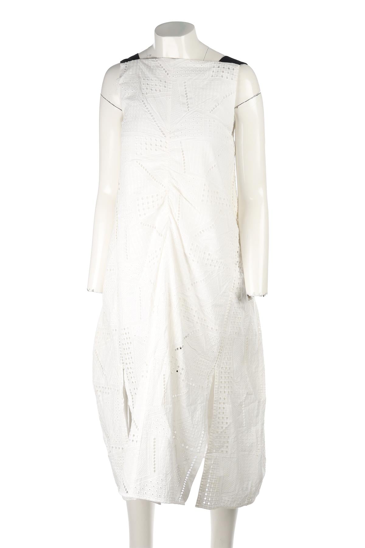EUDON CHOI WHITE COTTON MAXI DRESS UK 6