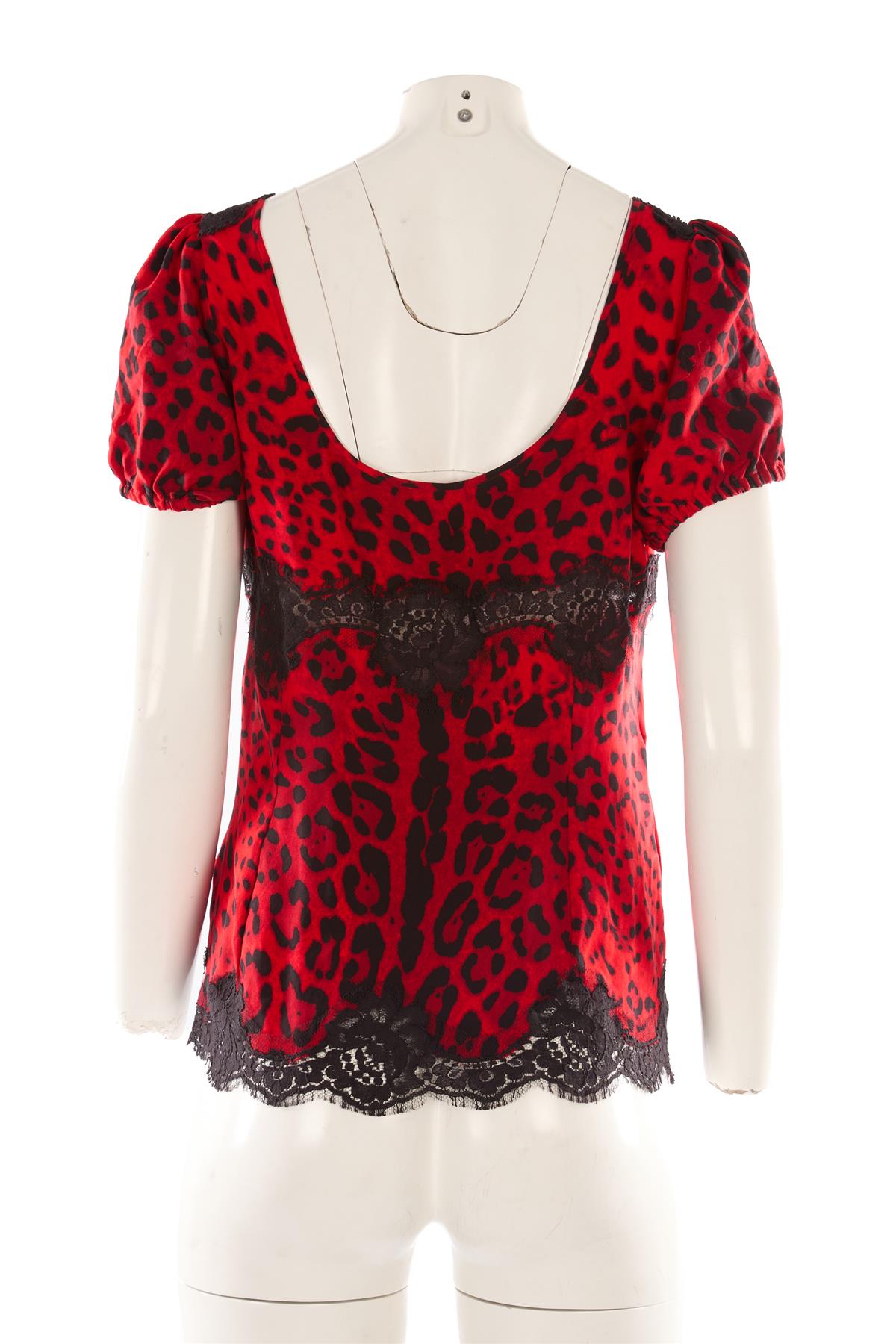 DOLCE & GABBANA RED SILK TOP IT 48