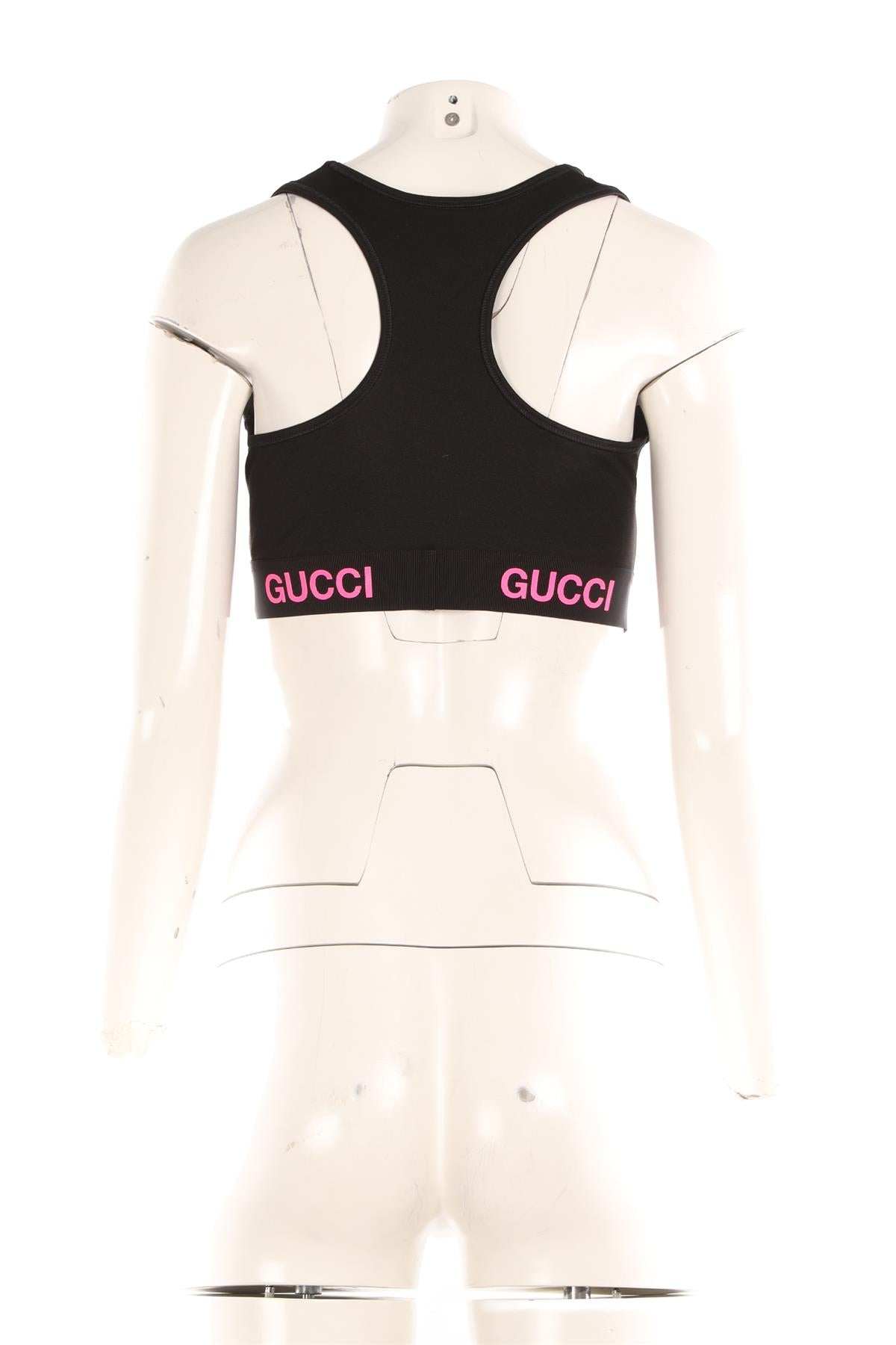 GUCCI BLACK JERSEY TOP MEDIUM